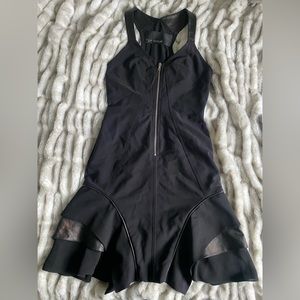 Yigal Azrouel Black Zip-Up Dress, Leather Details